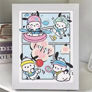 Brand New DIY Pochacco Diamond Beads Art With Frame